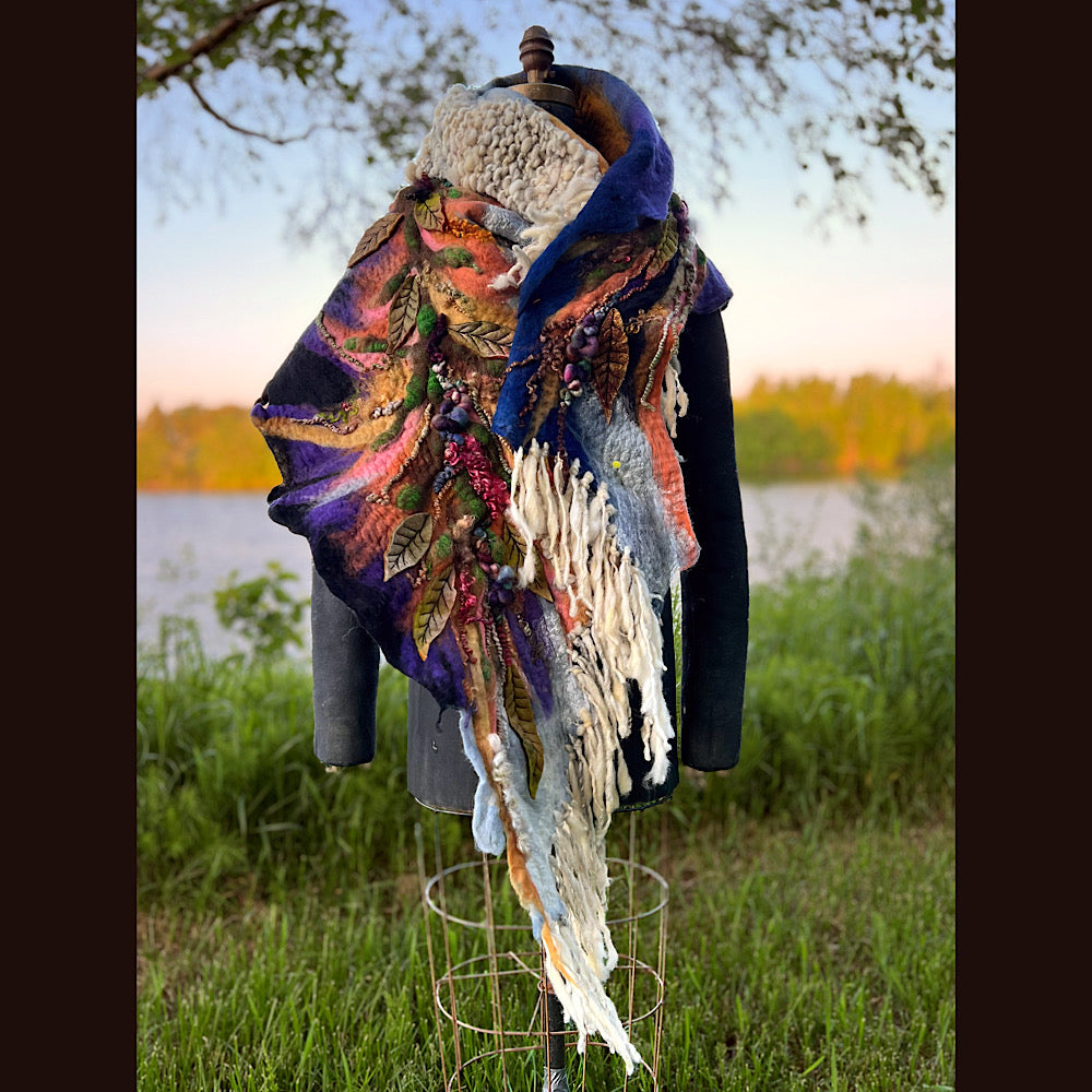 Felted Shawl 86” X 29”