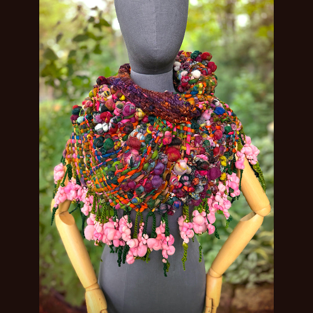 OOAK Hand woven wool handmade Scarf shawlette
