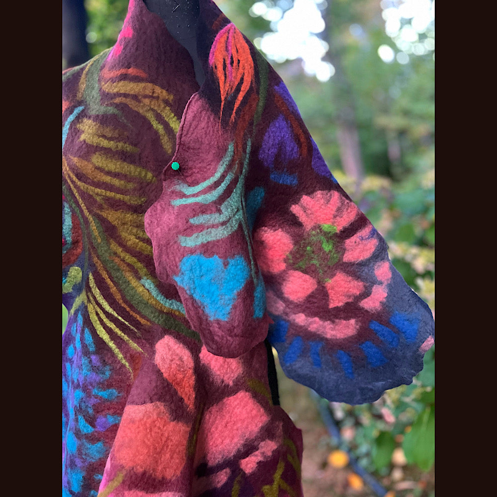 Felted Wool Scarf 70” X 26”