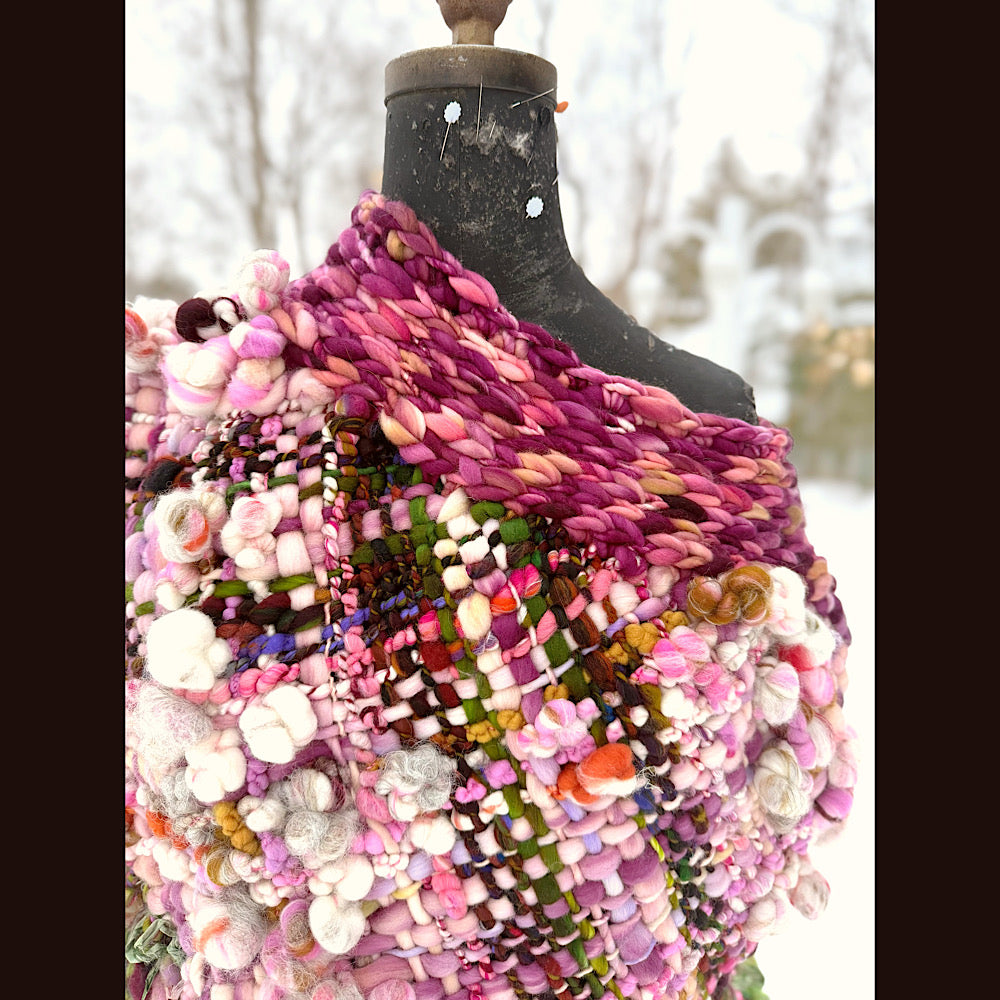 Handmade wool Woven Scarf shawlette 26”X  20” larger size