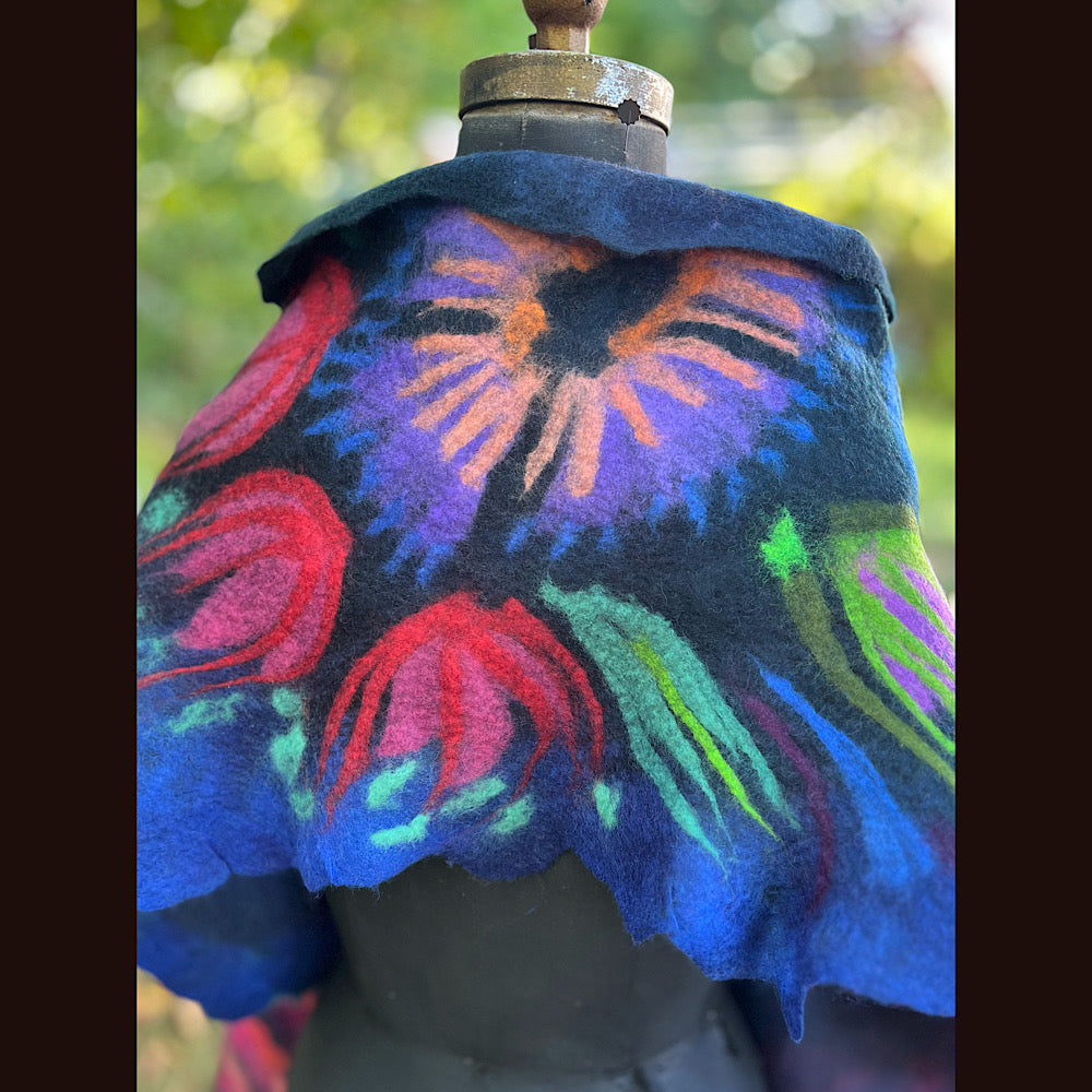 Handmade Felted Wool Scarf 80” X 26”