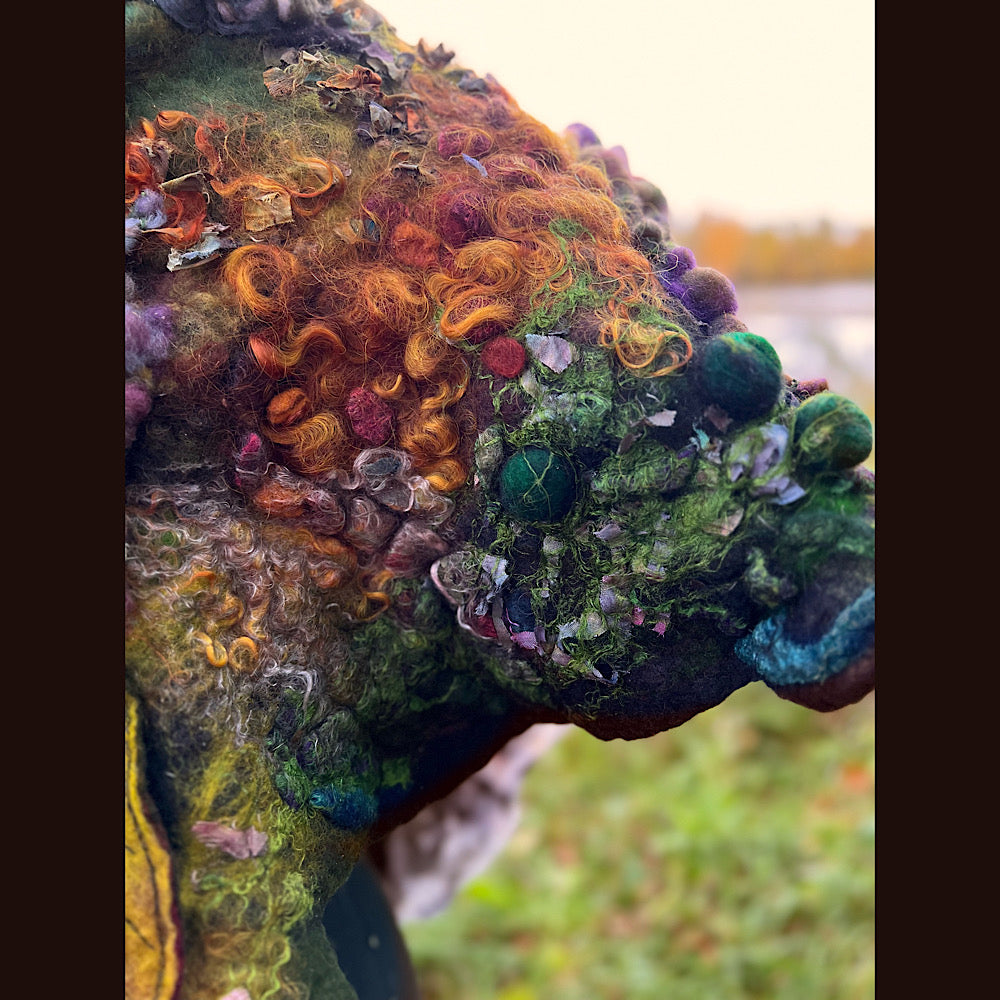 Appalachian trail felted shawl 56” X 22”