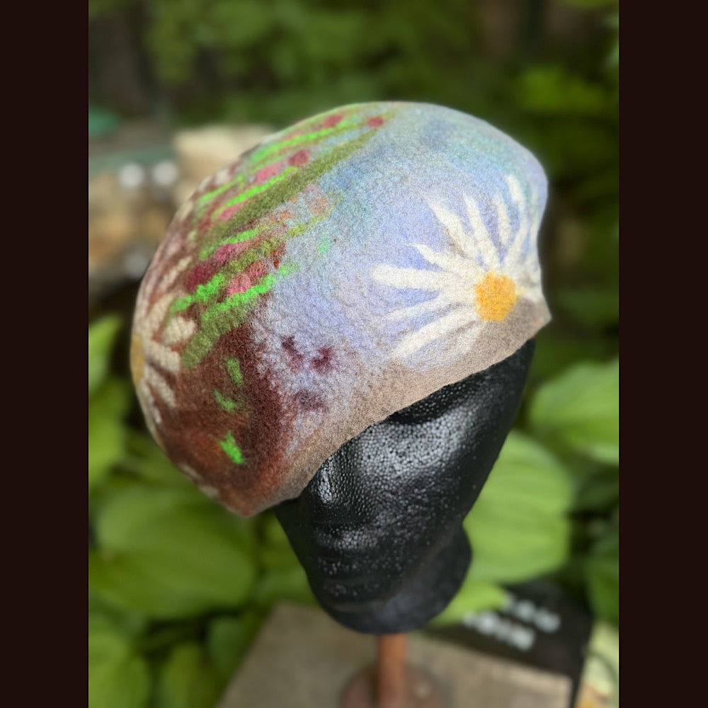 Handmade wool Felted beret 23”