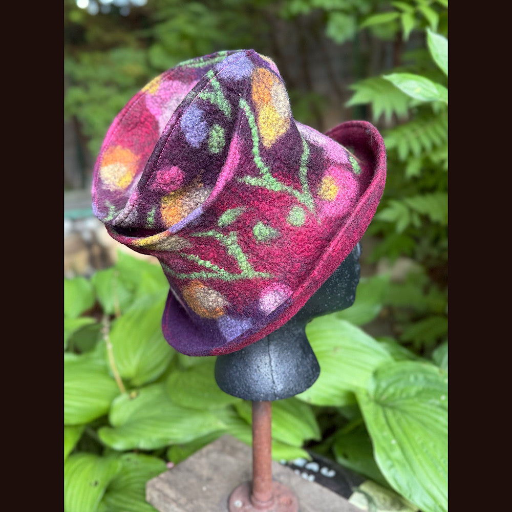 OOAK Handmade wool Felted hat 22” small