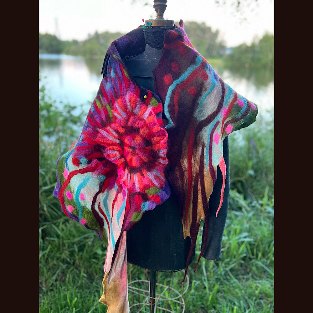 Felted Shawl 118” X 25”