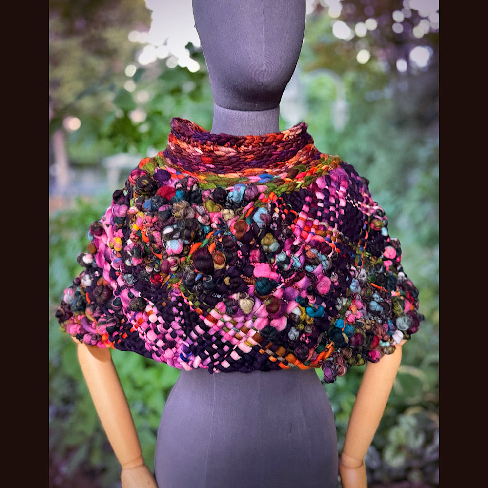 OOAK Hand woven wool handmade Scarf shawlette