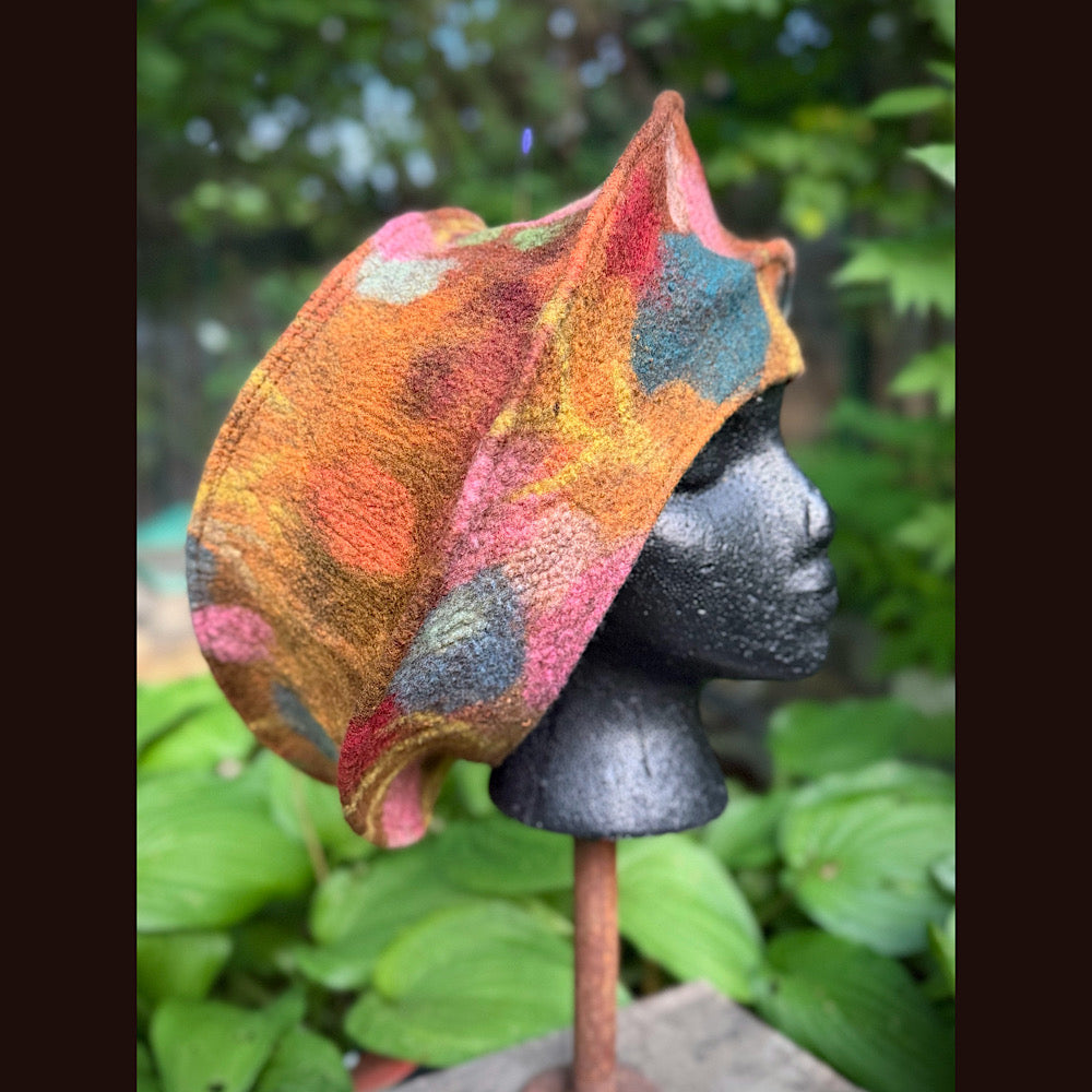 OOAK Handmade wool Felted hat 23” 3/4 medium large
