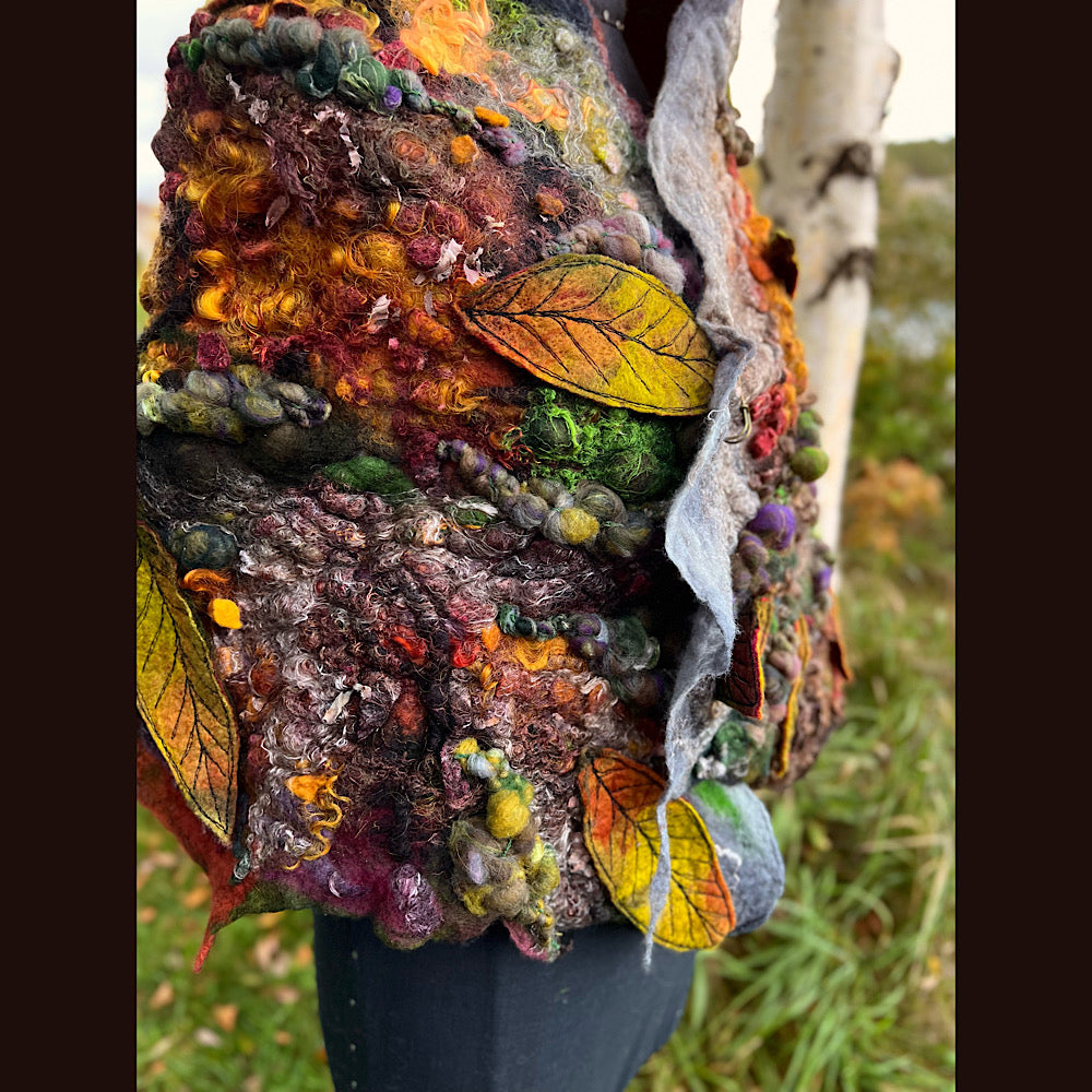 Appalachian trail felted shawl 56” X 22”