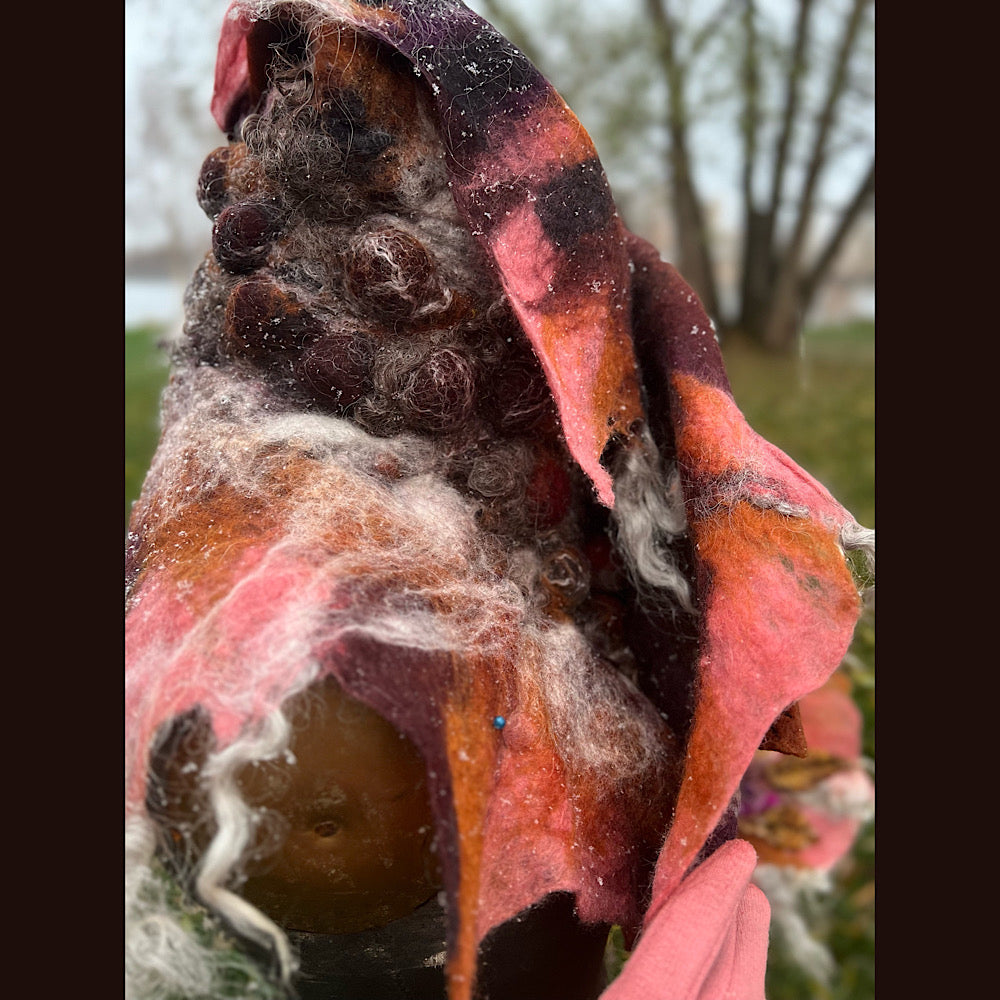 Autumn roses felted scarf 56” X 18