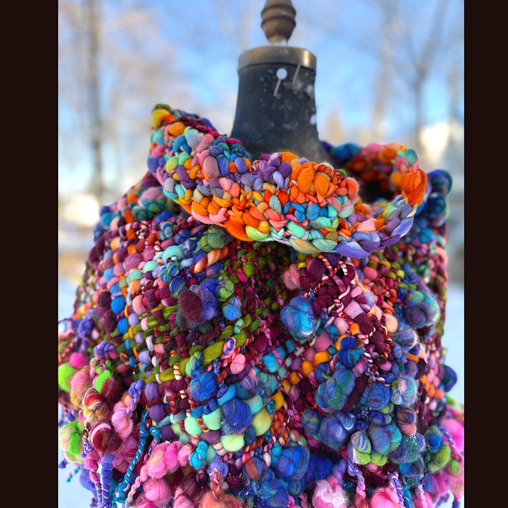 Handmade wool Woven Scarf shawlette 26”X  18” larger size