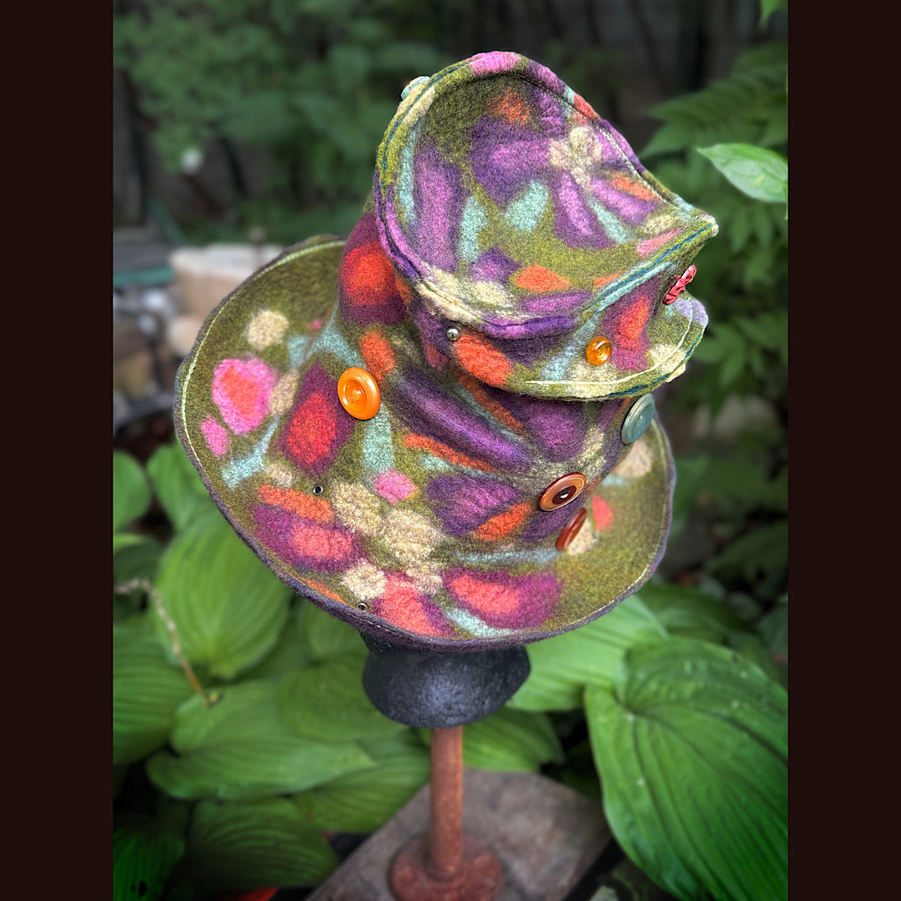 OOAK Handmade wool Felted hat 22” small