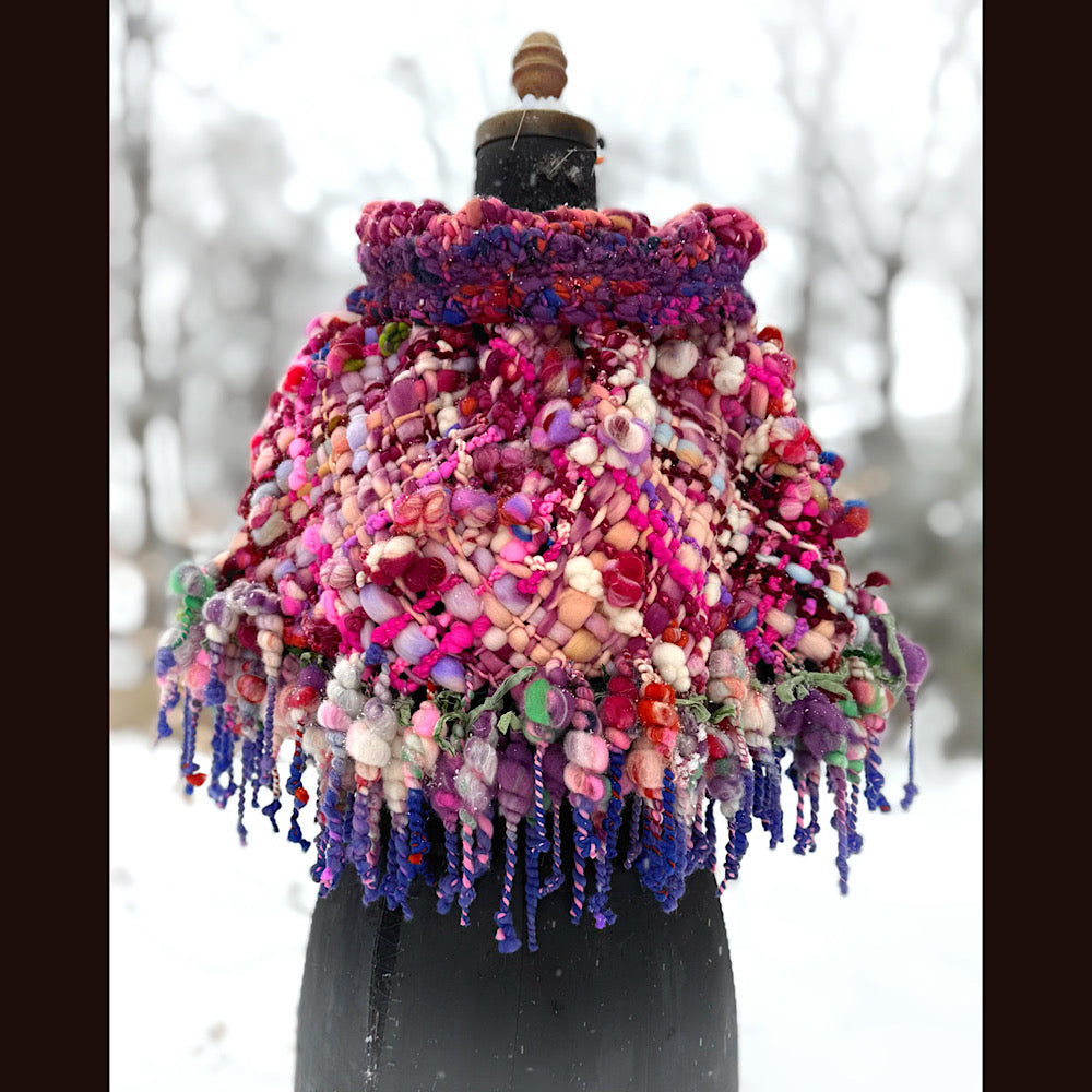 Handmade wool Woven Scarf shawlette 28” X  20” larger size