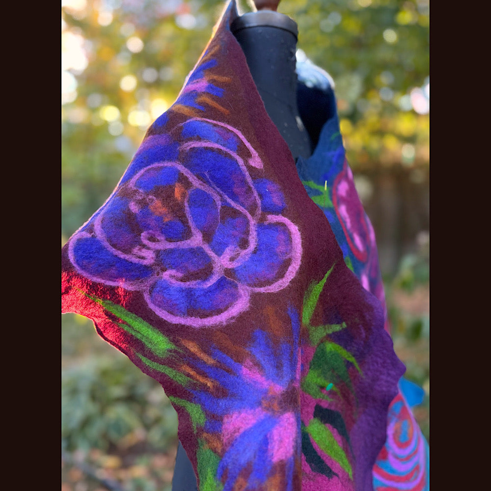 Handmade Felted Wool Scarf 82” X 25”