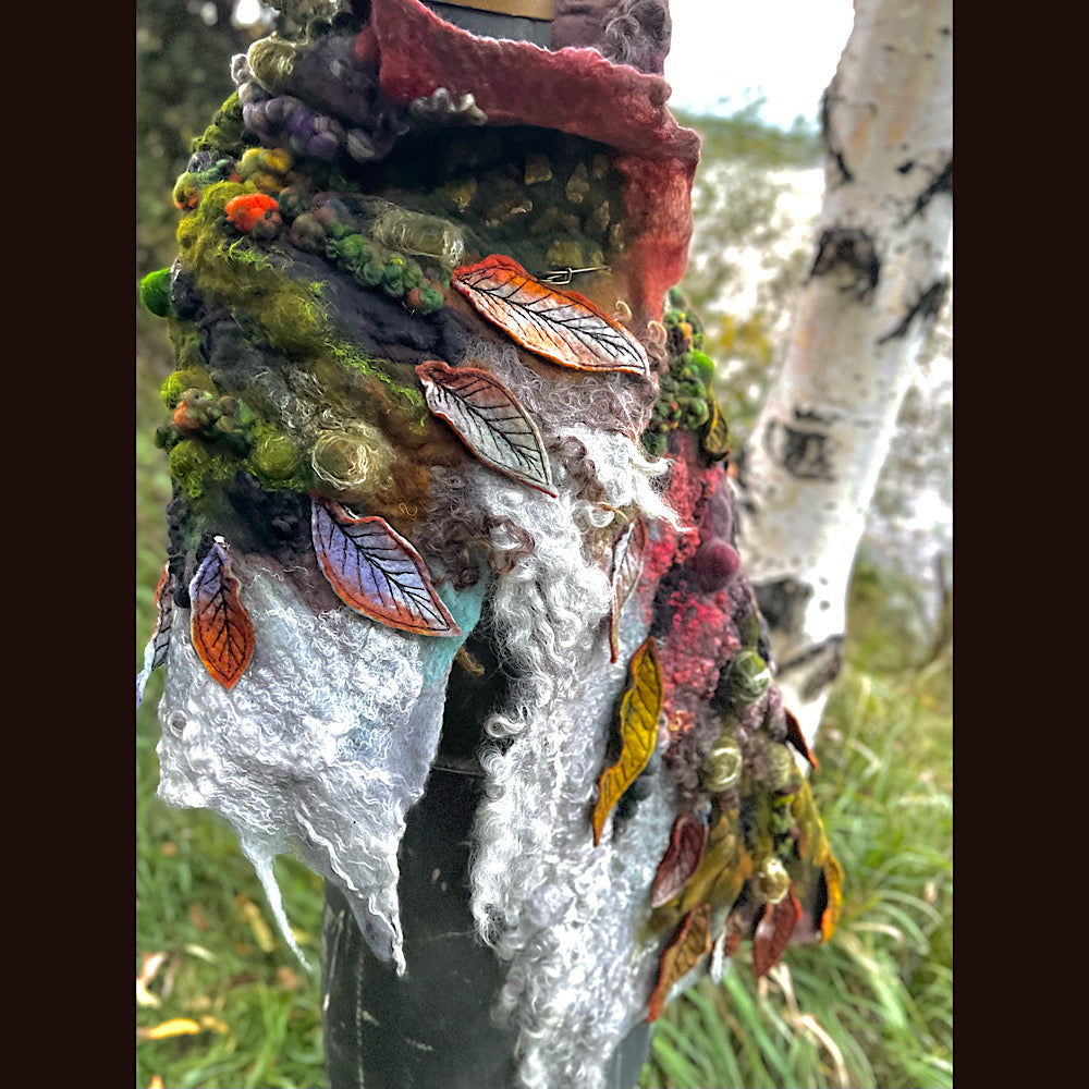 Reserved- Tundra felted shawl 78” X 22”- *this shawl has been extended *