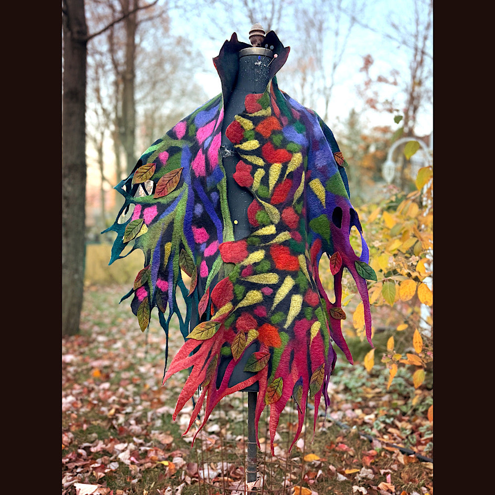 Handmade wool Felted Scarf 86 X 24”