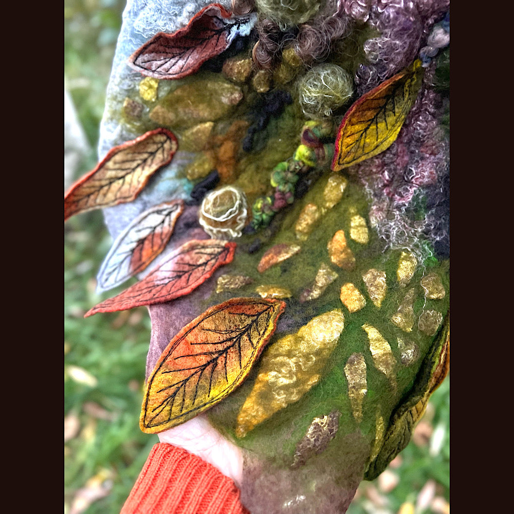 Reserved- Tundra felted shawl 78” X 22”- *this shawl has been extended *