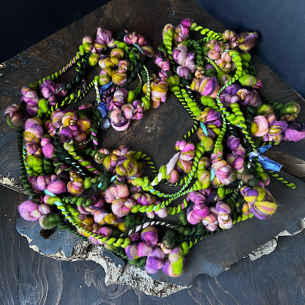 Rose buds art yarn for weavers