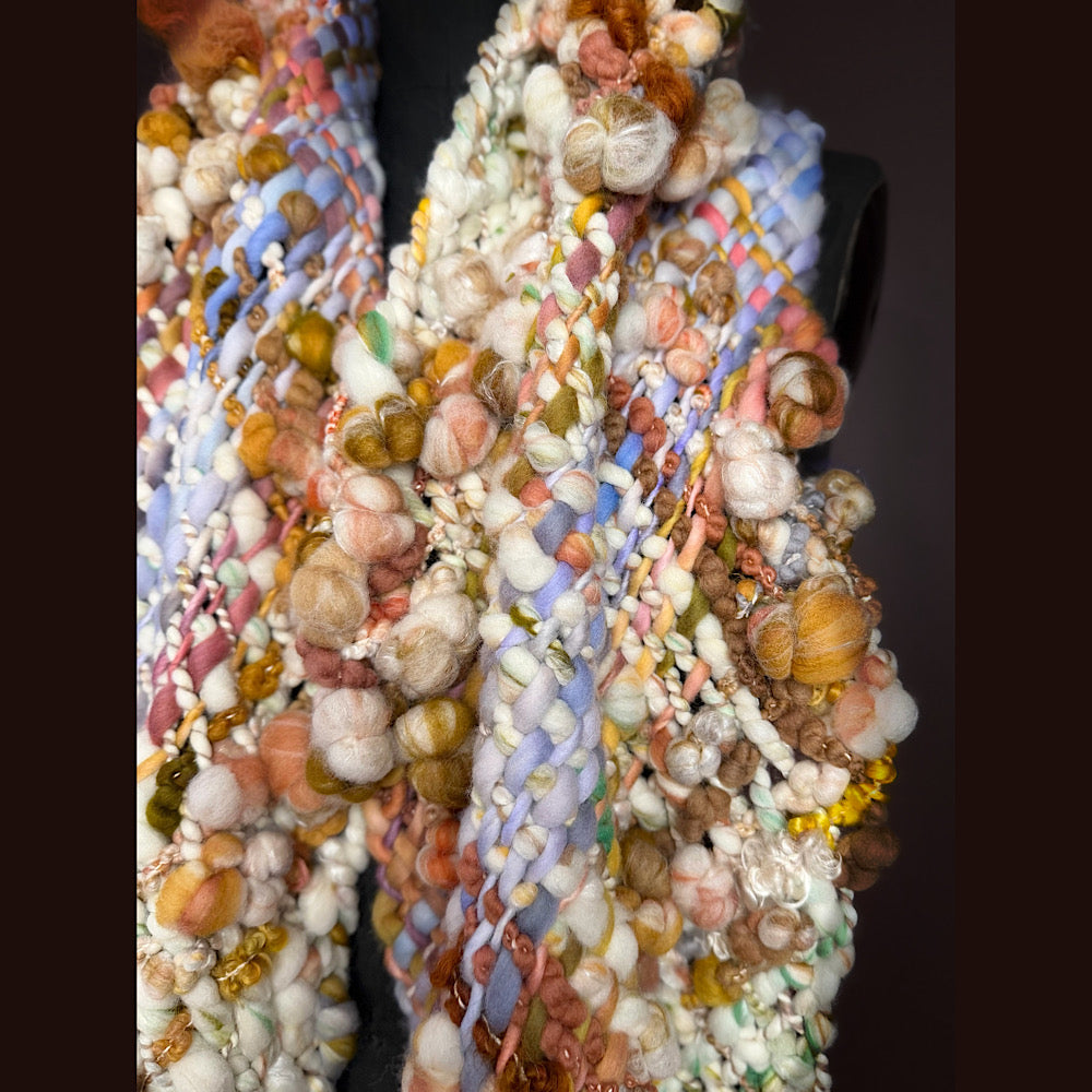 Handmade wool Woven Scarf 84” X 12”