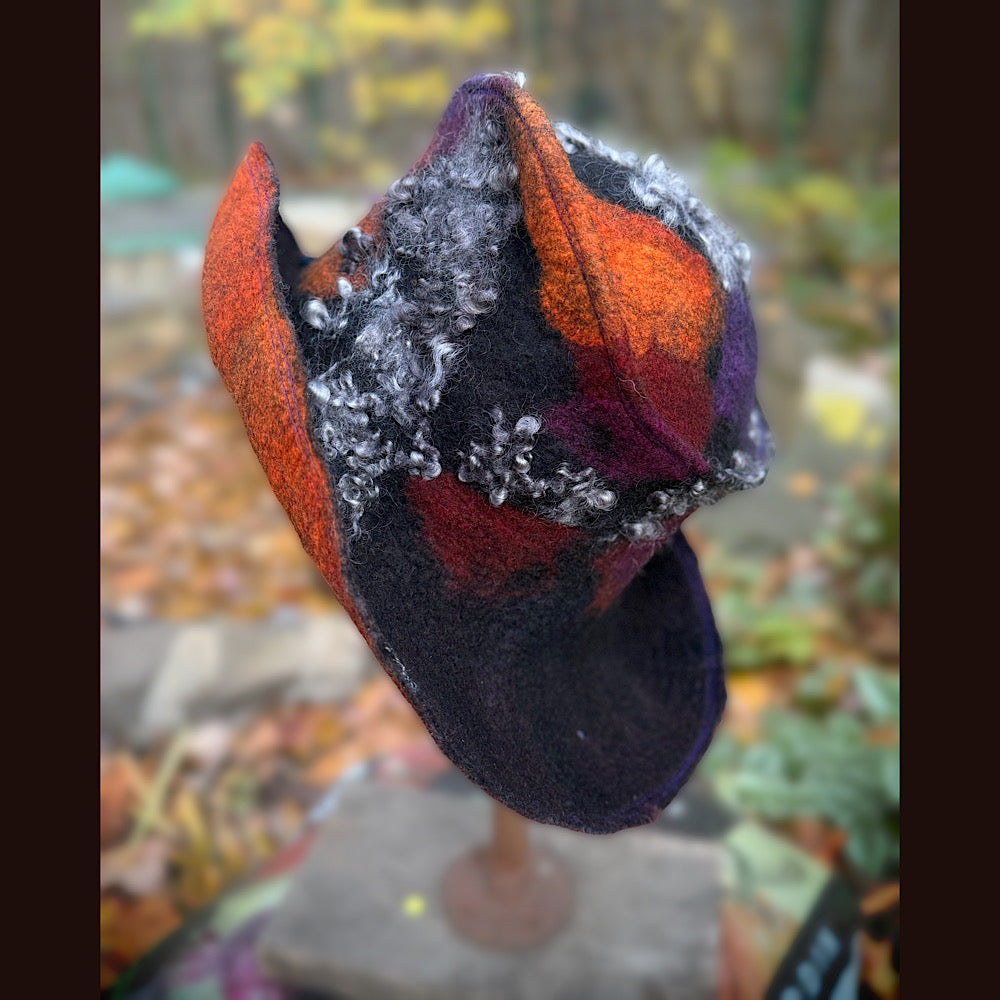 OOAK Handmade wool Felted hat 24” large