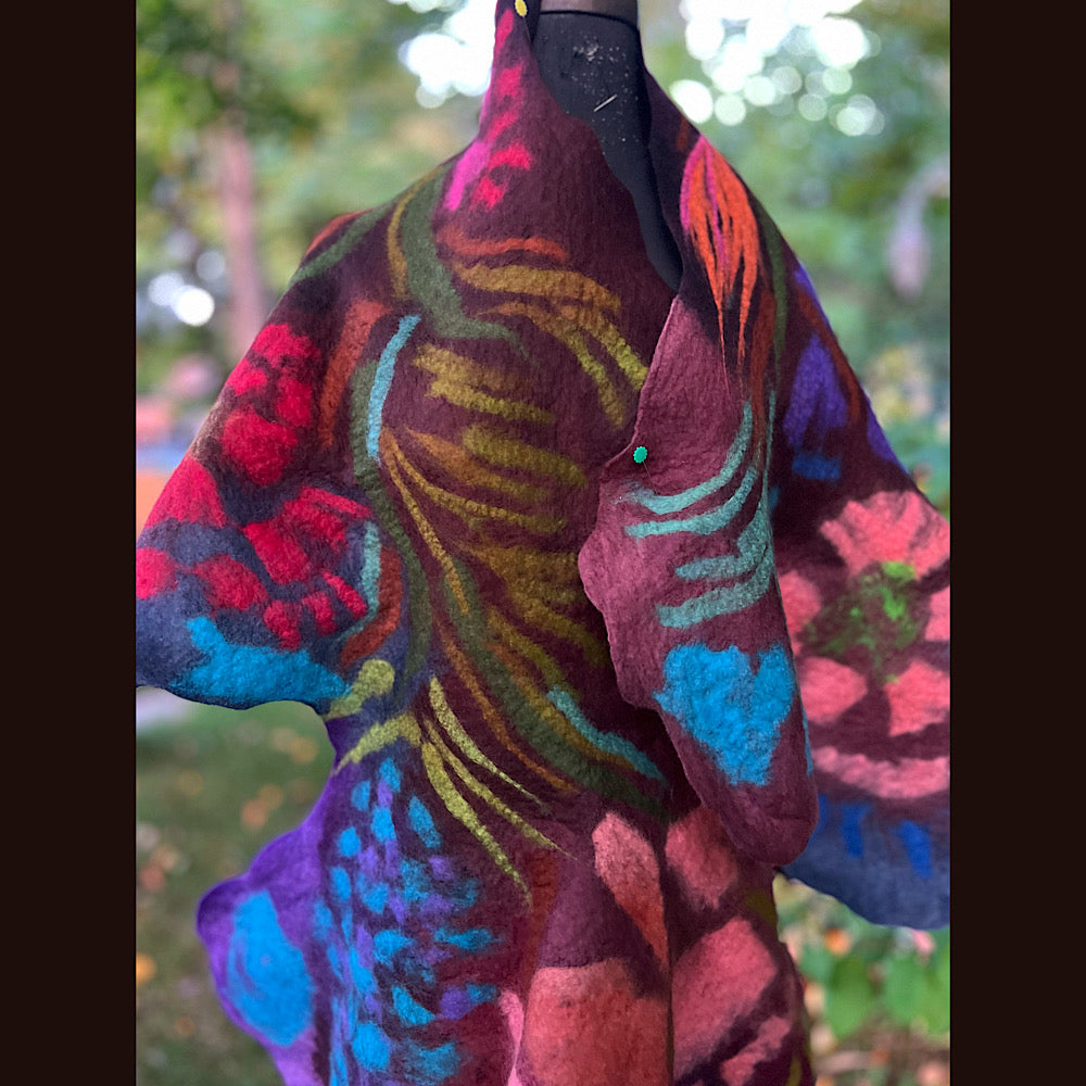 Felted Wool Scarf 70” X 26”