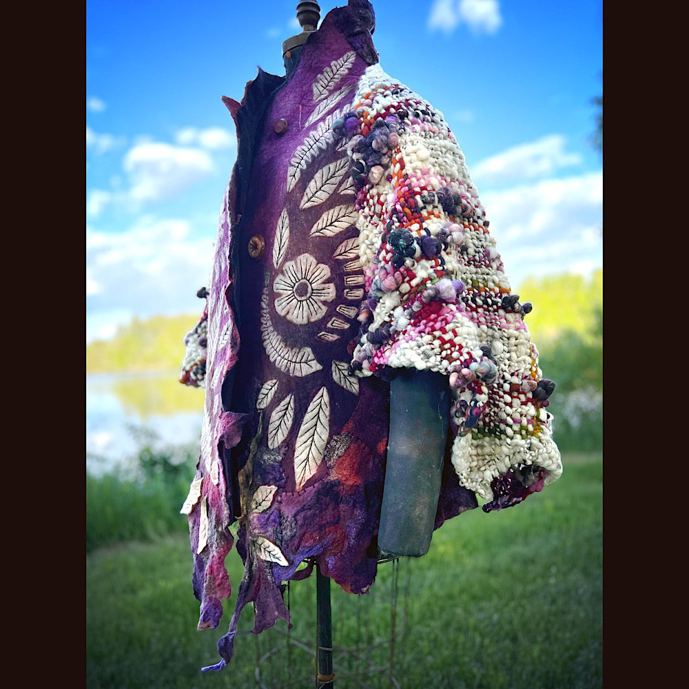 Felted adorned coat Size M-L