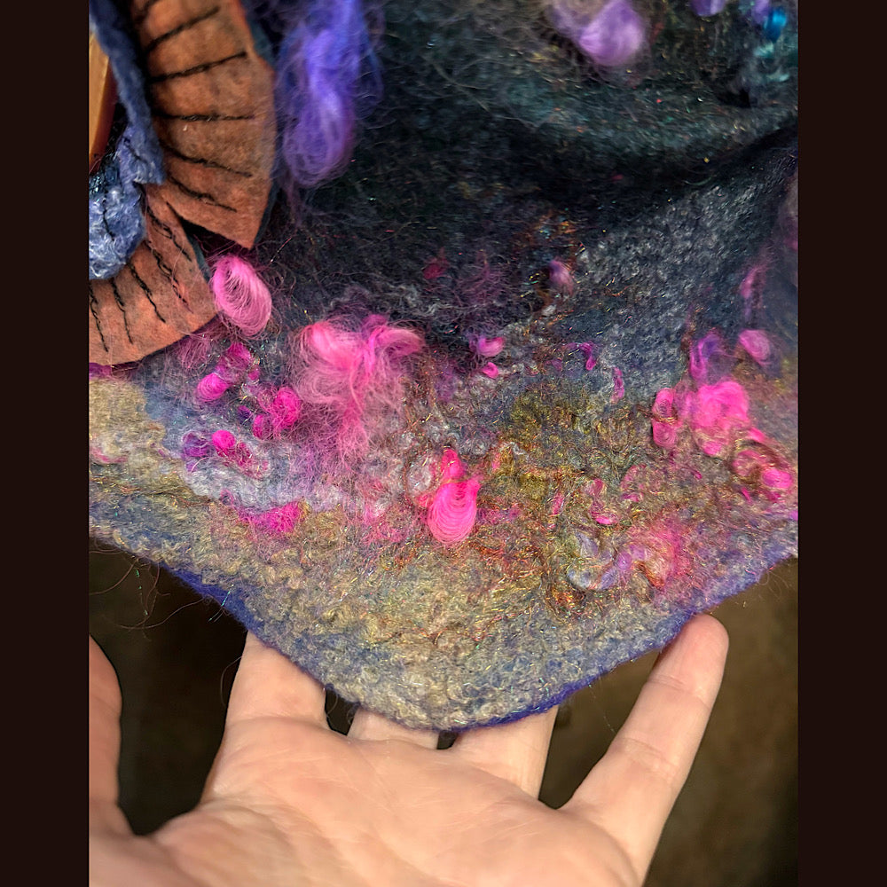 Handmade wool Felted hat 23.5” medium