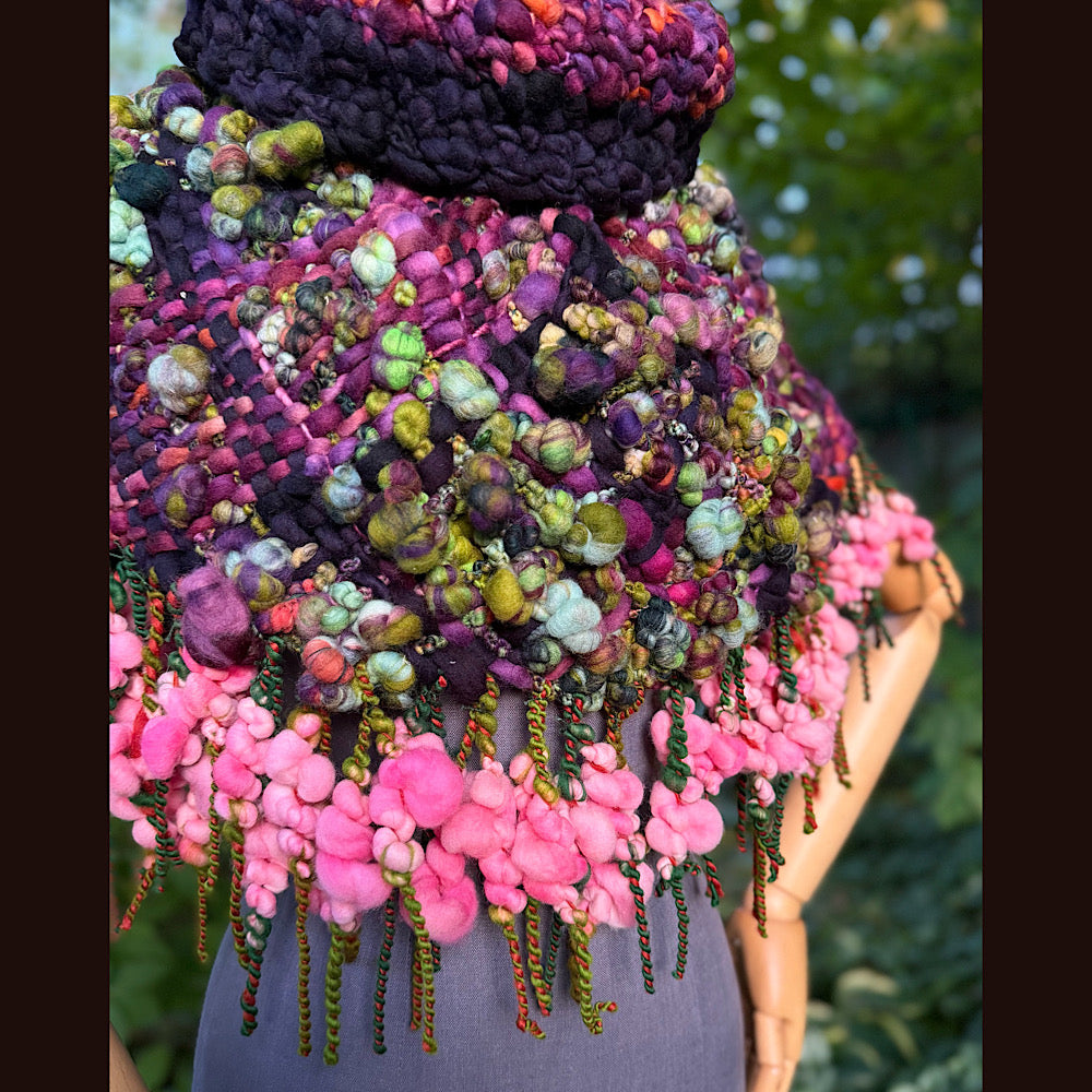 OOAK Hand woven wool handmade Scarf shawlette