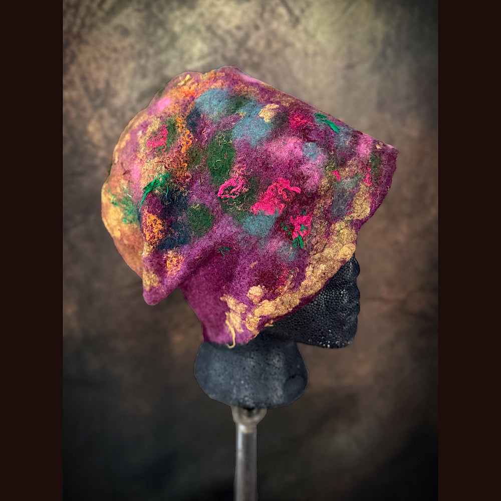 OOAK Handmade wool felted hat 24” large