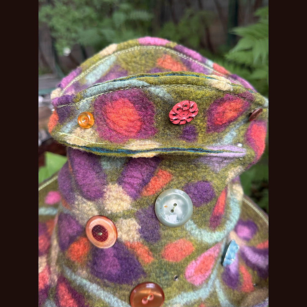 OOAK Handmade wool Felted hat 22” small