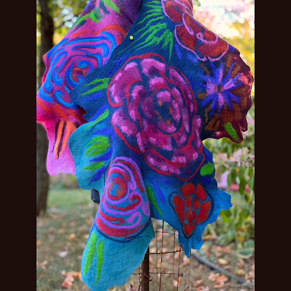 Handmade Felted Wool Scarf 82” X 25”