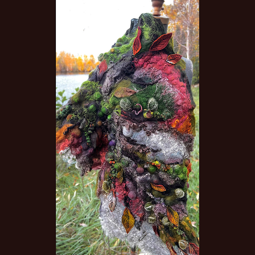 Reserved- Tundra felted shawl 78” X 22”- *this shawl has been extended *