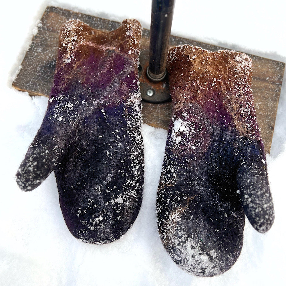 Felted mittens size medium