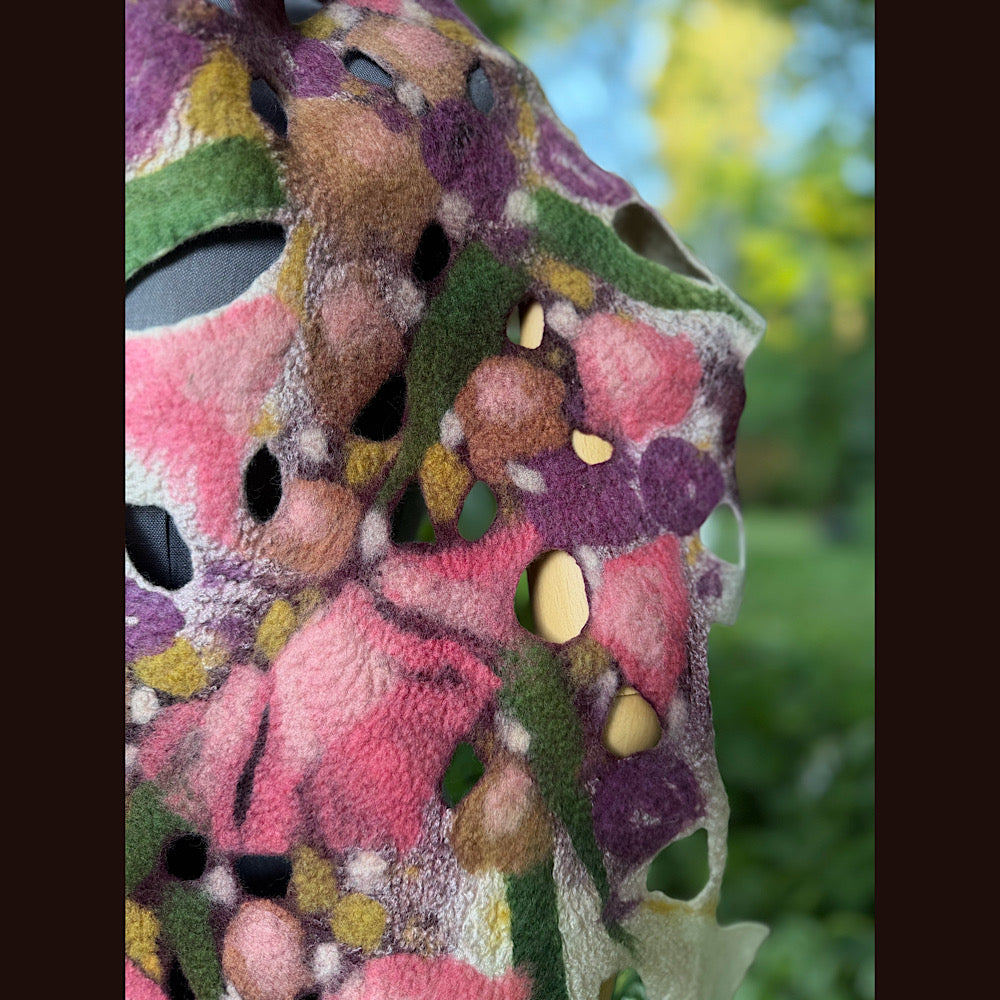 OOAK Handmade wool Felted Scarf 82” X 23” Original art work