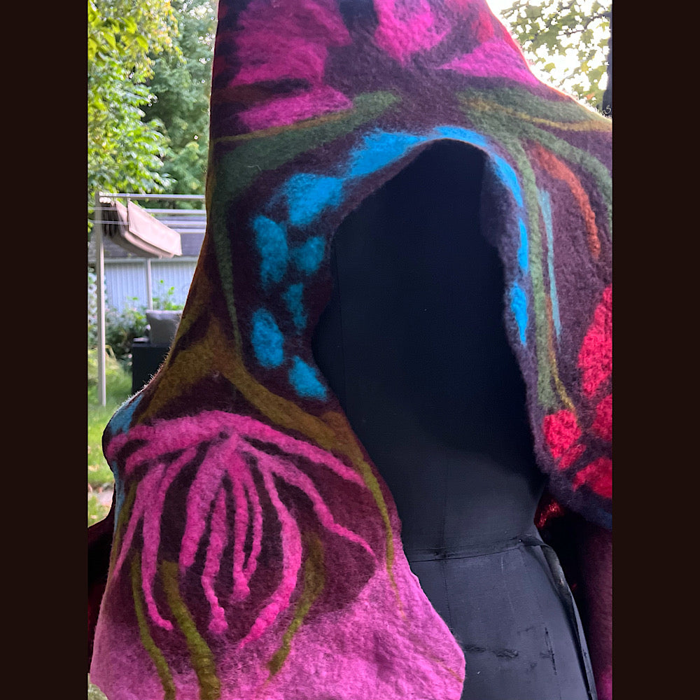 Felted Wool Scarf 70” X 26”