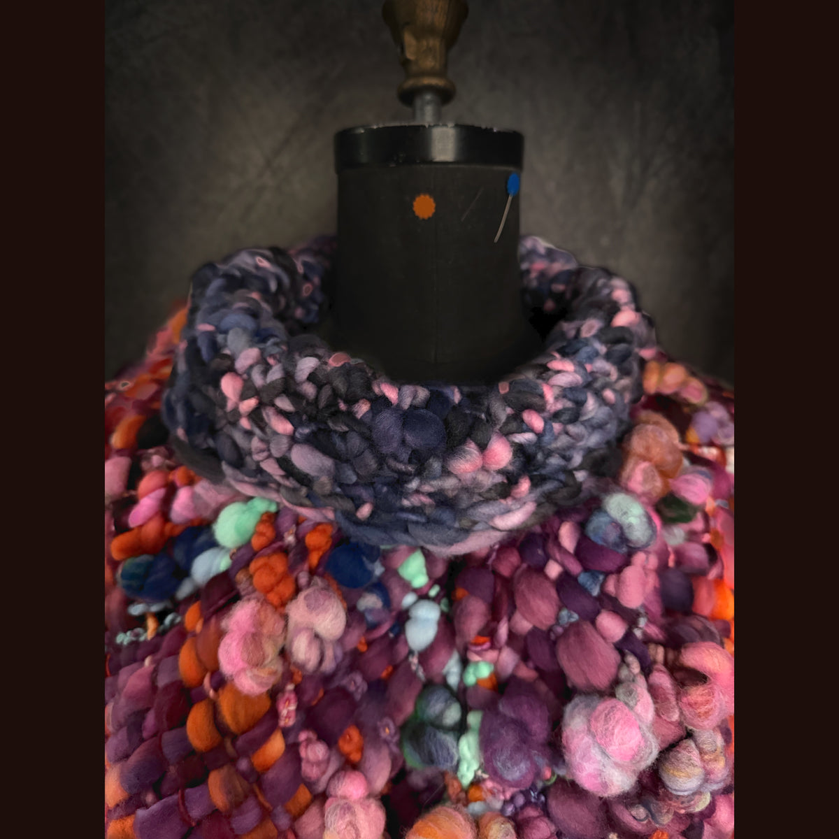 Handmade wool Woven Scarf shawlette 25” X  20” larger size