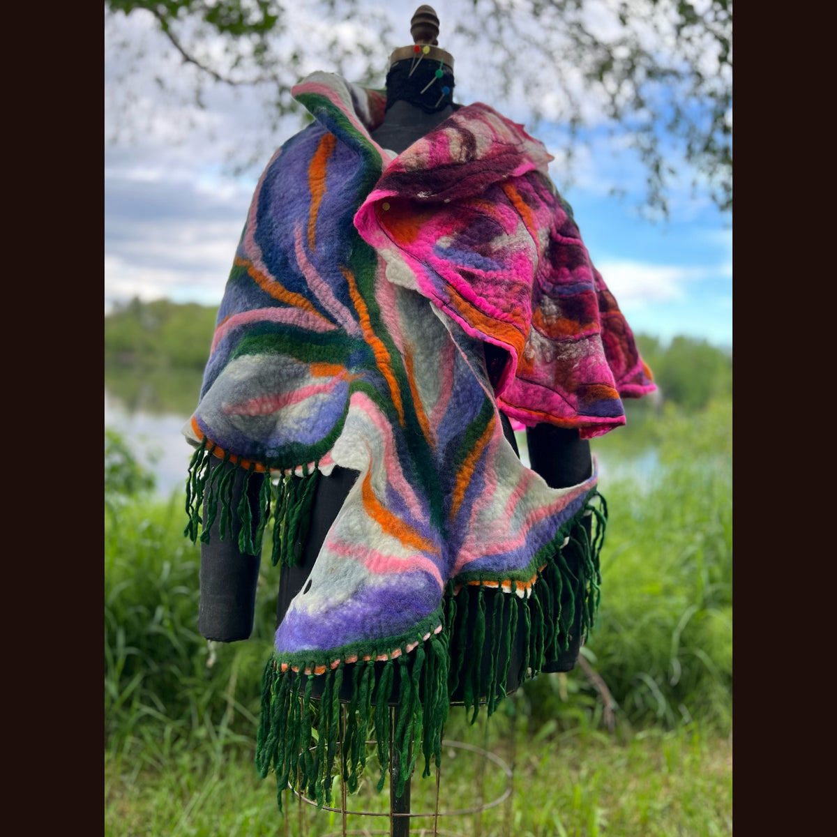 Felted Shawl 64”X 27”