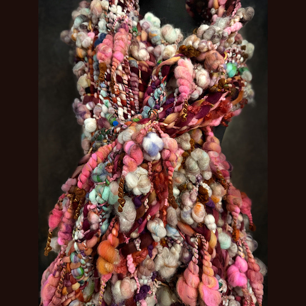 Handmade wool Woven Scarf 86” X 11”