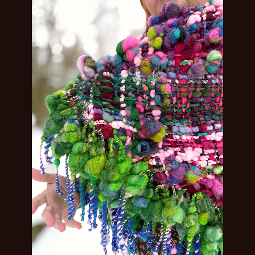 Handmade wool Woven Scarf shawlette 28” X  20” larger size