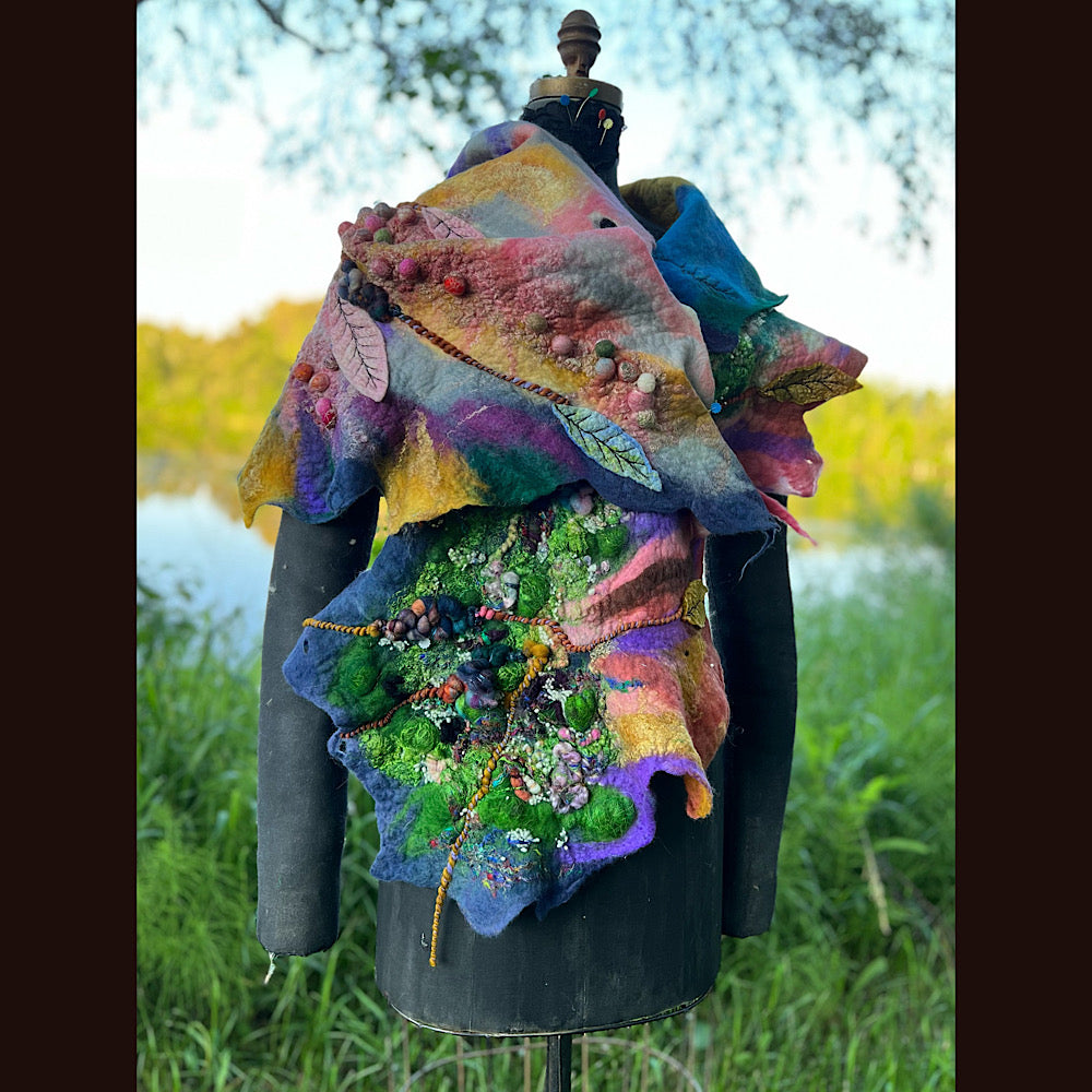 Felted Shawl 70” X 23”