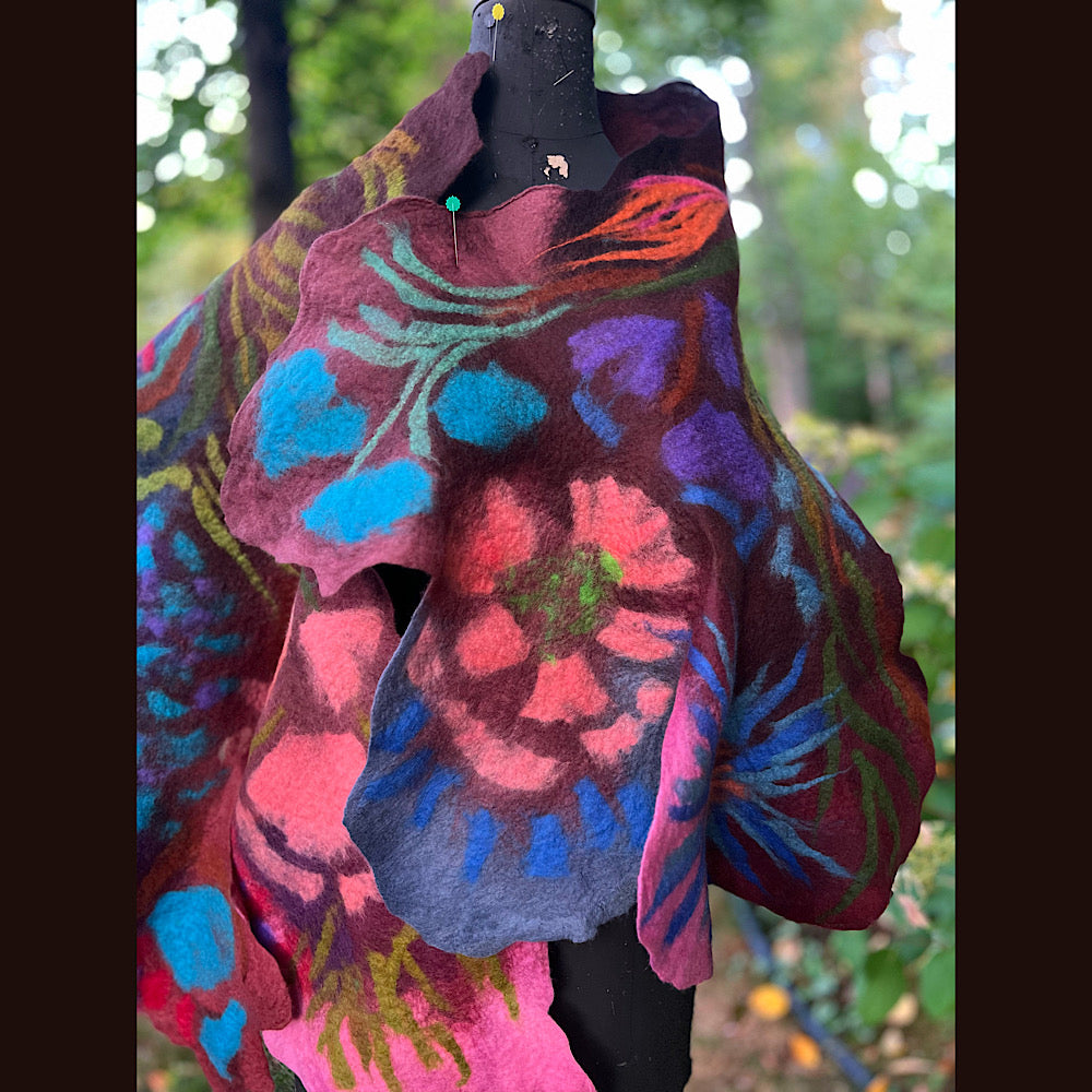 Felted Wool Scarf 70” X 26”