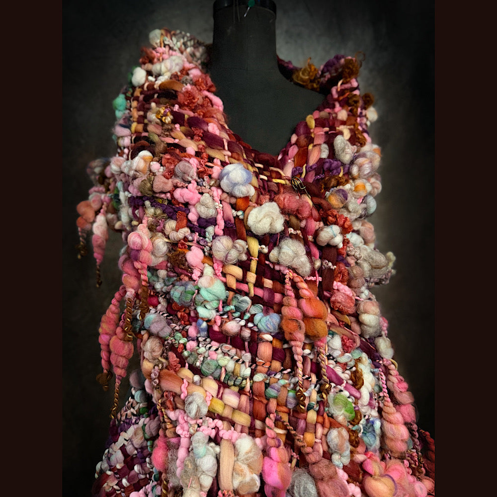 Handmade wool Woven Scarf 86” X 11”