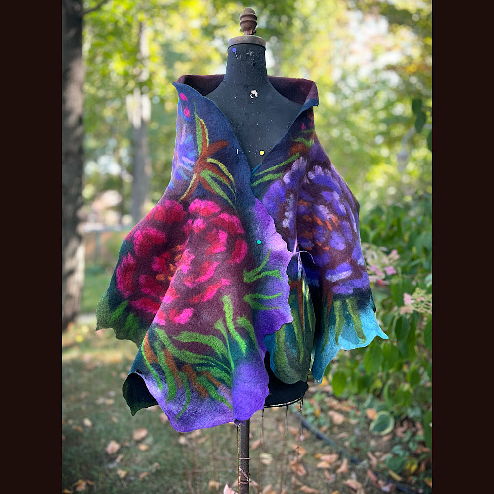 Handmade Felted Wool Scarf 74” X 29”