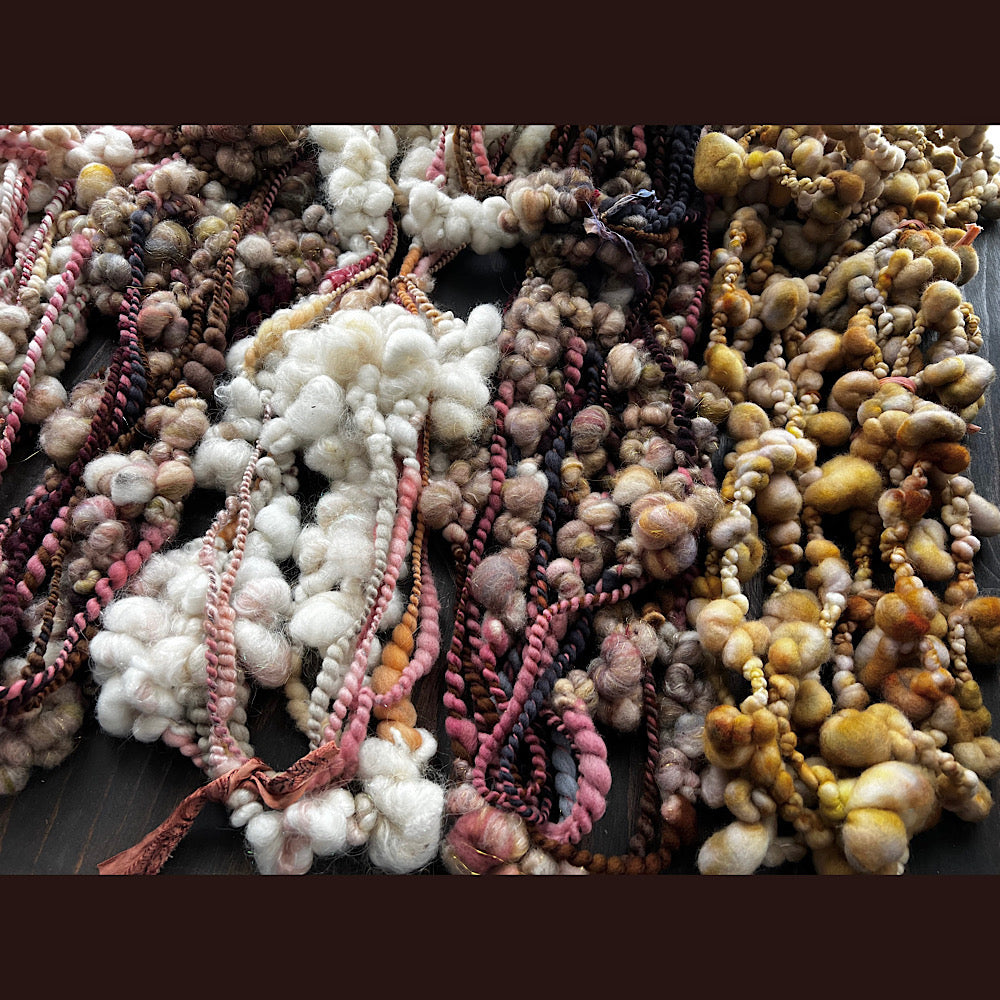 Very Large lot of 6 skeins of art yarn for weaving  20.4 oz / 1.2 pound