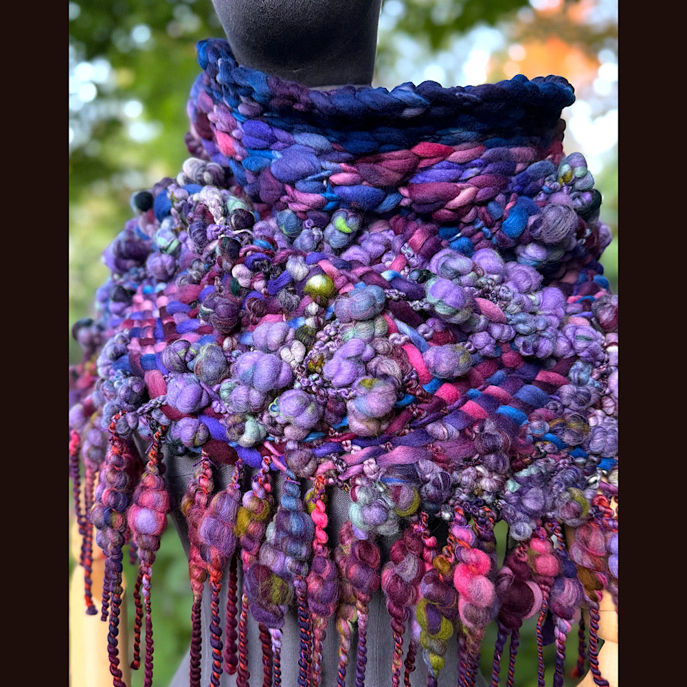 OOAK Hand woven wool handmade Scarf shawlette Small size