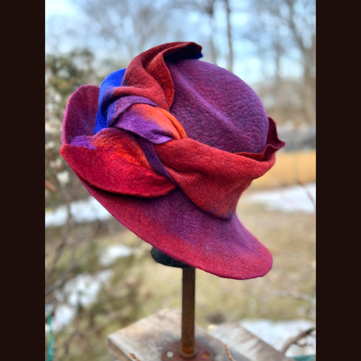 Felted hat with 24” large
