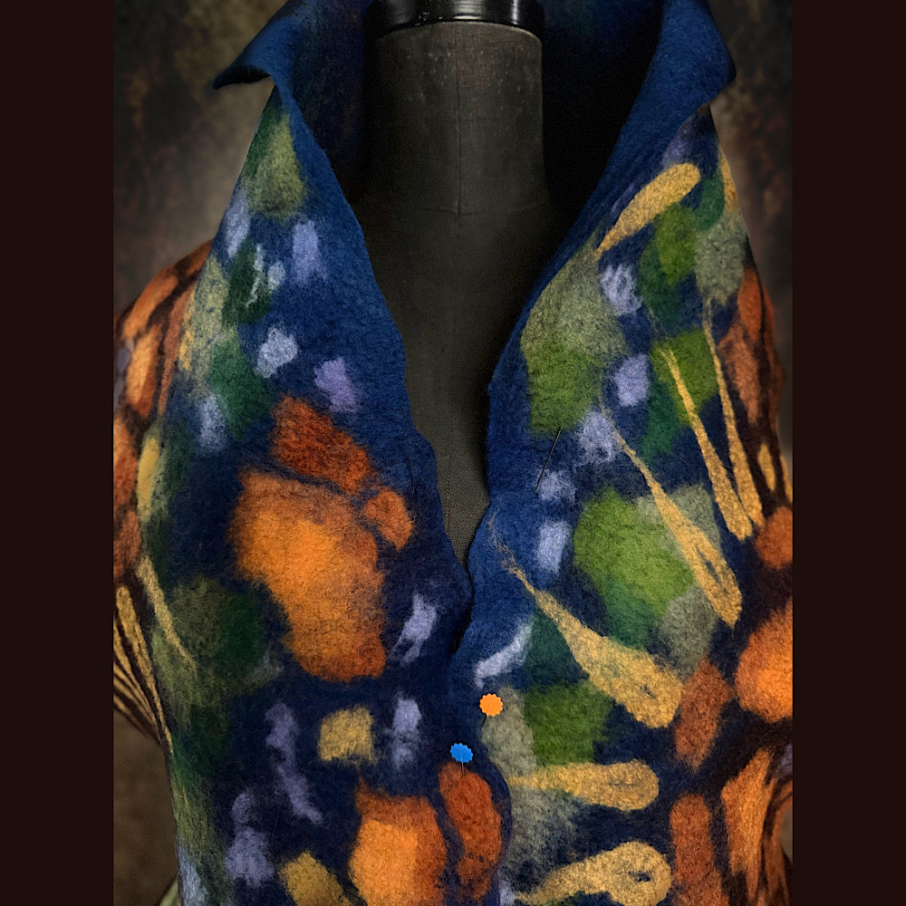 OOAK Handmade wool Felted Scarf 81” X 12”