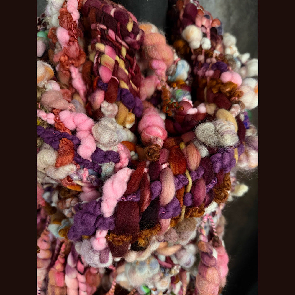 Handmade wool Woven Scarf 86” X 11”