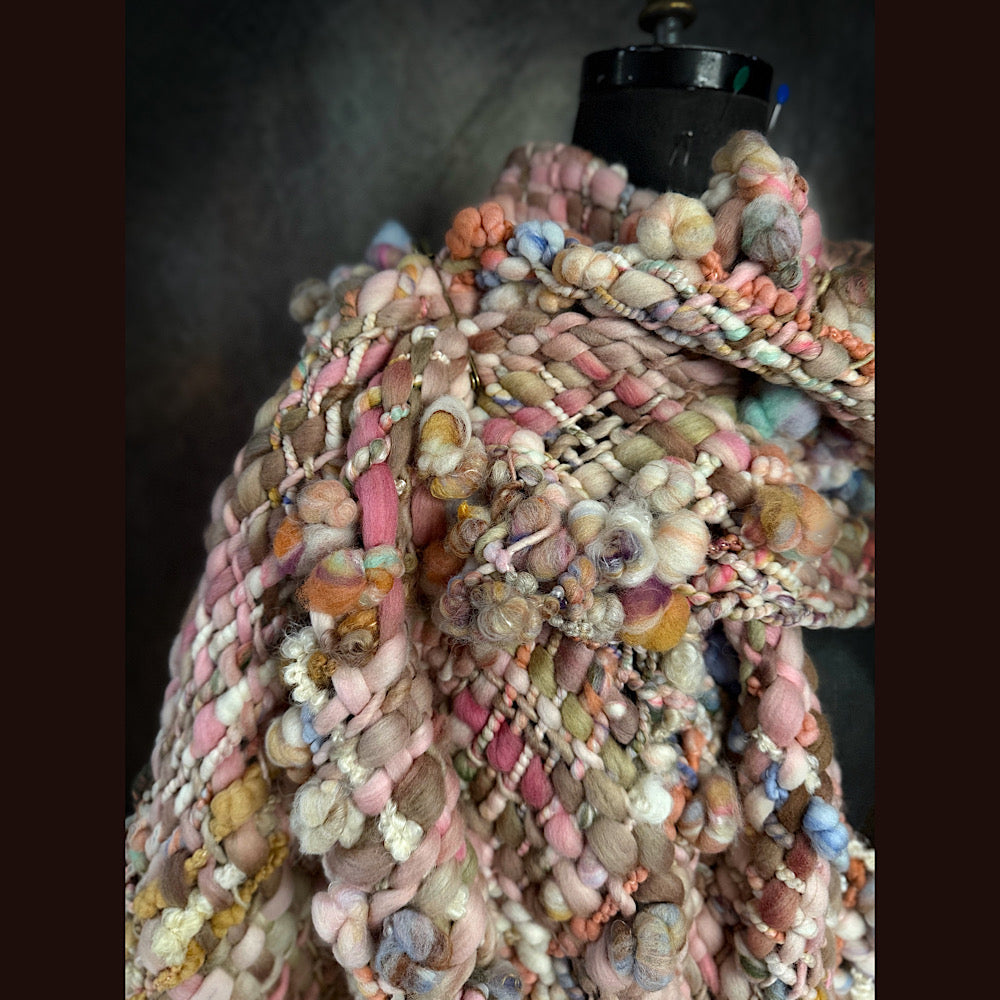 Handmade wool Woven Scarf 90” X 11”