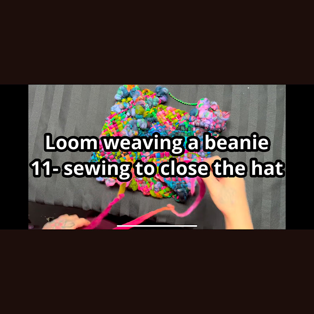 Loom weaving a beanie video class english with french subtitles