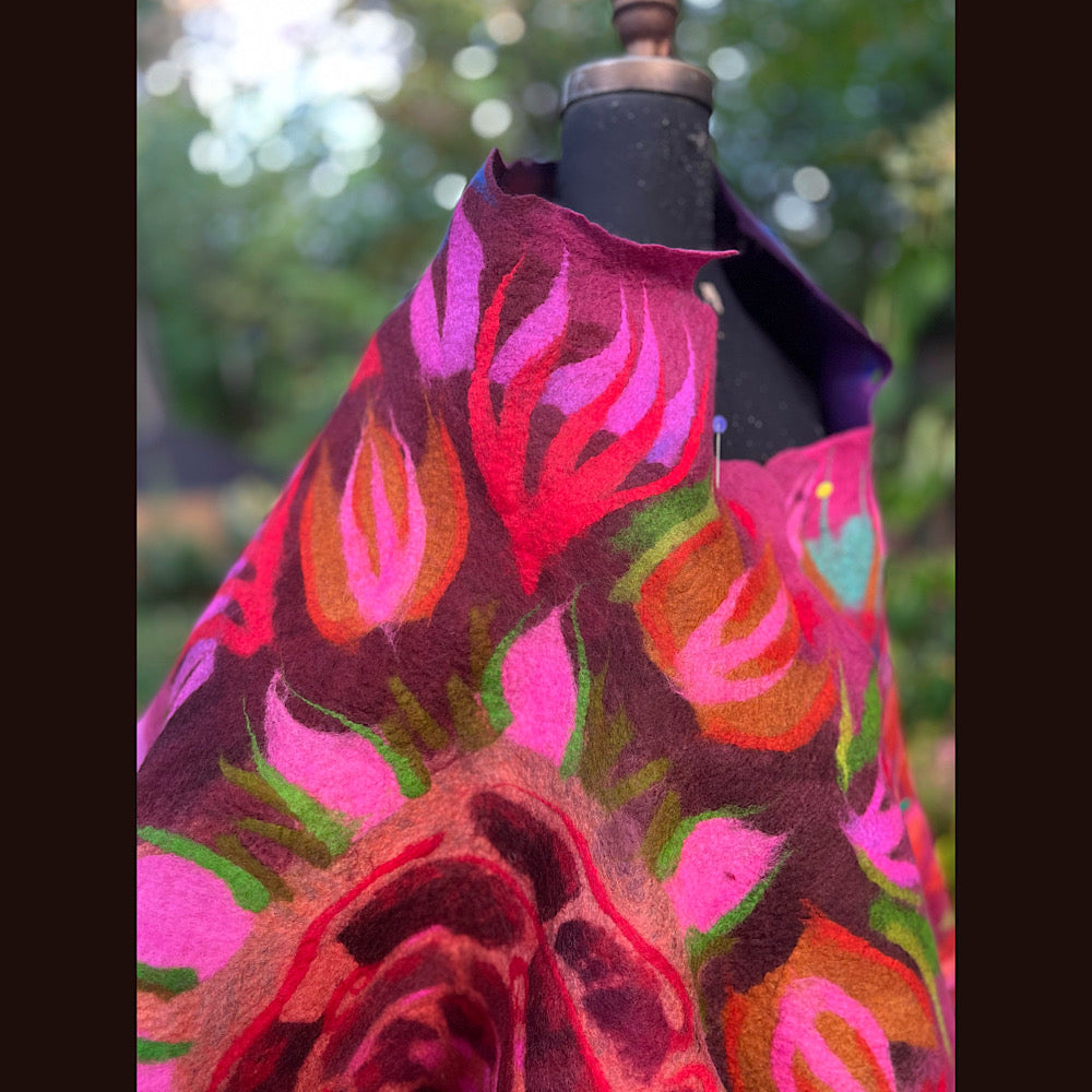 Handmade Felted Wool Scarf 74” X 29”